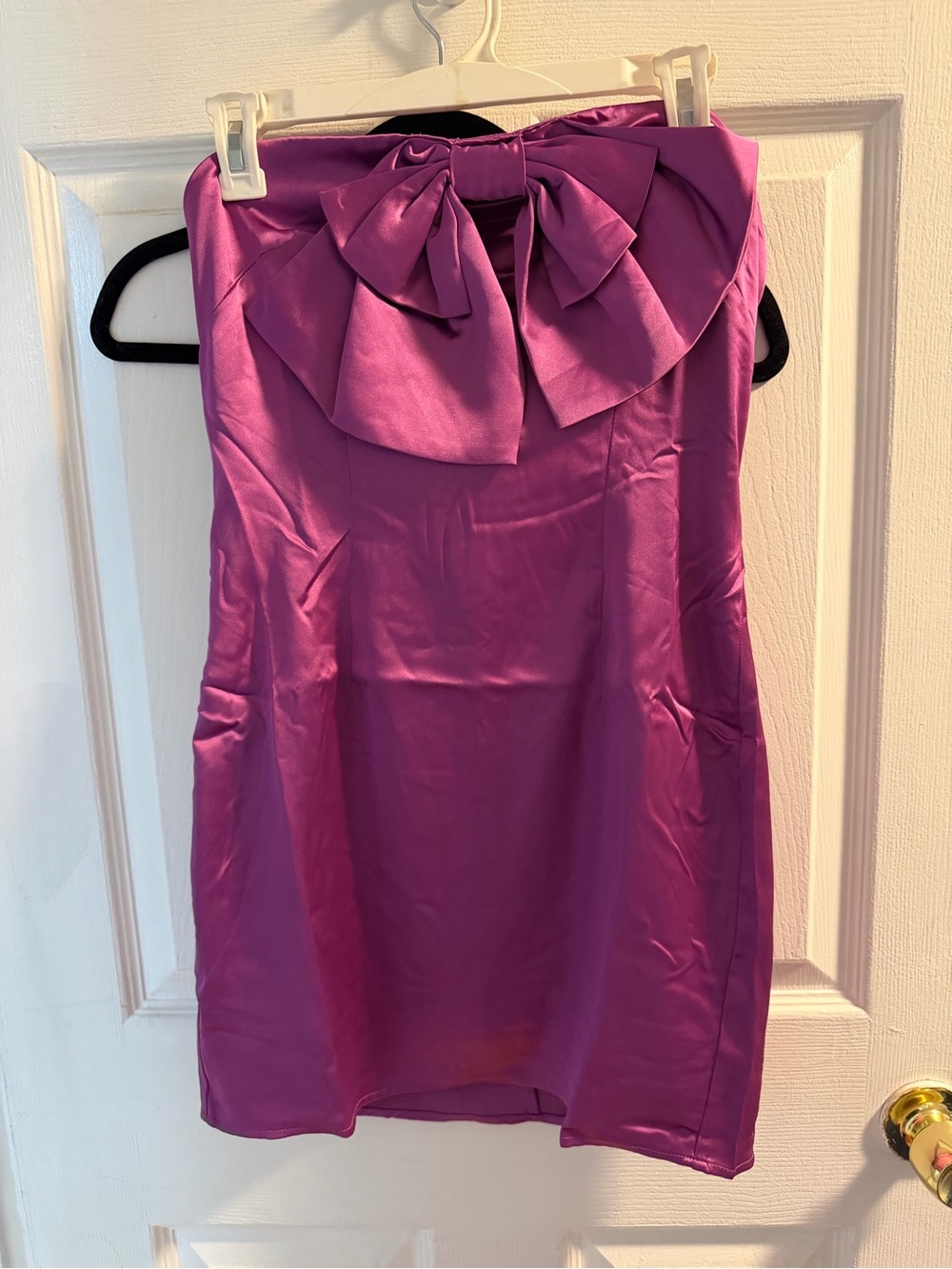 Womans ' Purple Bow-Front Party Dress